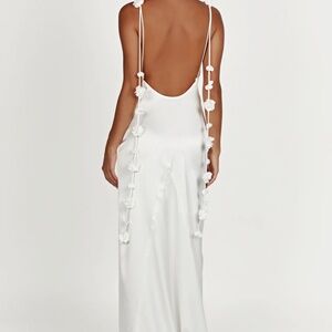 White satin gown